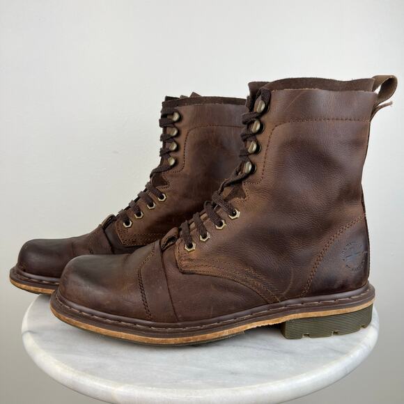 Dr. Martens Pier Brown Leather Lace Up Combat Boots Mens Size US 10 main image 6